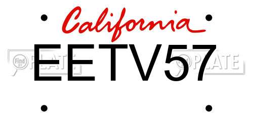 EETV57 California License Plate
