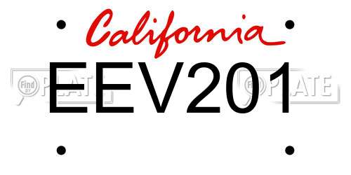 EEV201 California License Plate