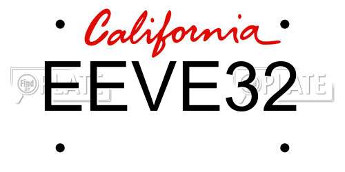 EEVE32 California License Plate