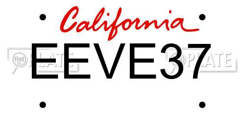 EEVE37 California License Plate