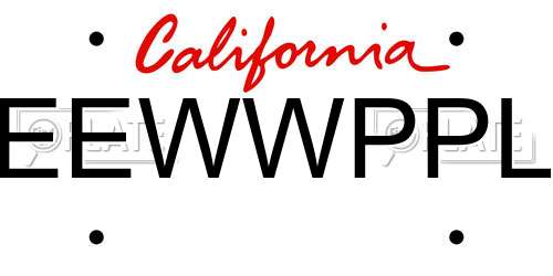 EEWWPPL California License Plate