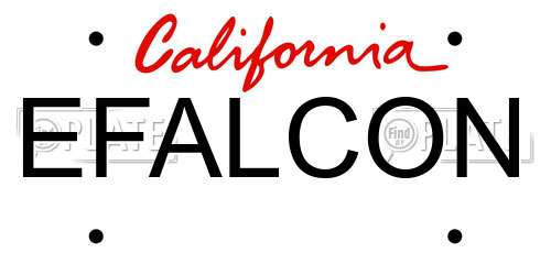 EFALCON California License Plate