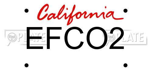 EFCO2 California License Plate