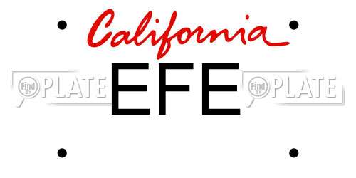 EFE California License Plate