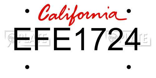 EFE1724 California License Plate
