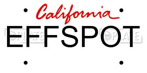 EFFSPOT California License Plate