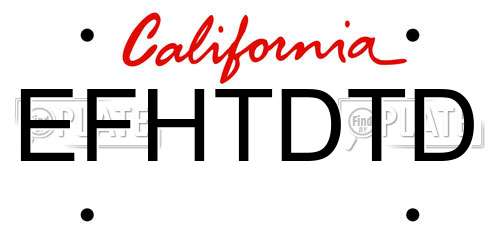 EFHTDTD California License Plate