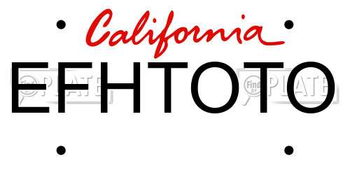 EFHTOTO California License Plate