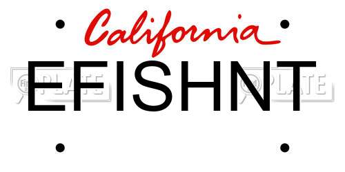 EFISHNT California License Plate