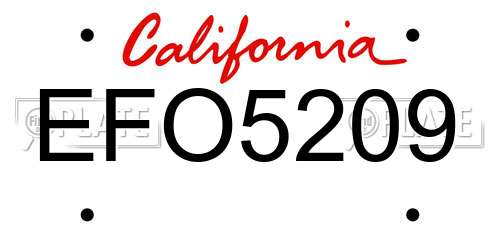 EFO5209 California License Plate