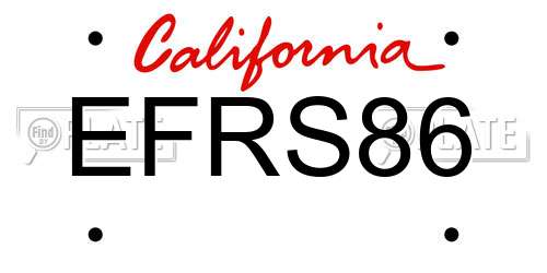EFRS86 California License Plate