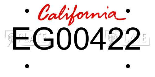 EG00422 California License Plate
