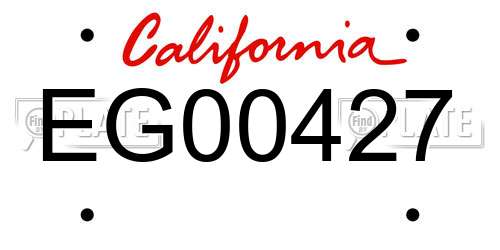 EG00427 California License Plate