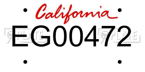 EG00472 California License Plate