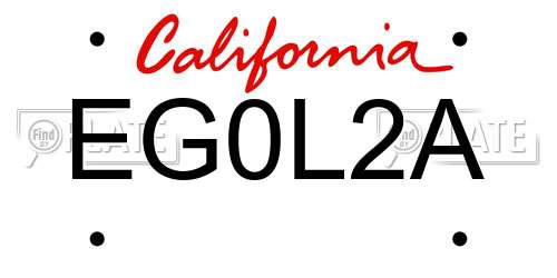 EG0L2A California License Plate