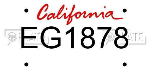 EG1878 California License Plate