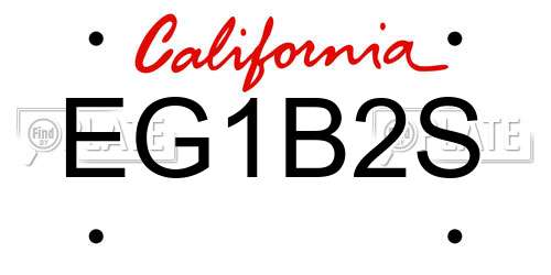 EG1B2S California License Plate