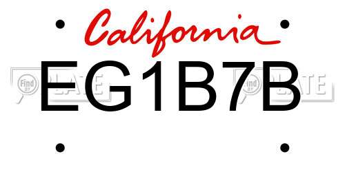 EG1B7B California License Plate
