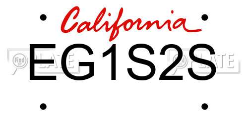 EG1S2S California License Plate