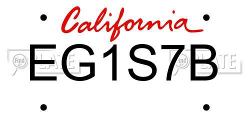 EG1S7B California License Plate
