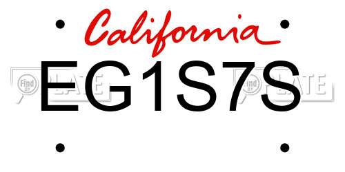 EG1S7S California License Plate