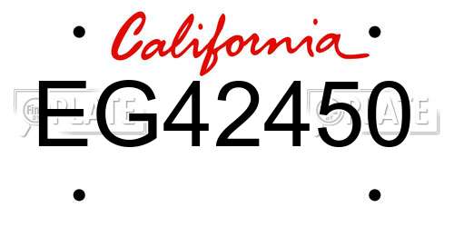 EG42450 California License Plate