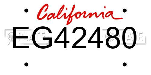 EG42480 California License Plate