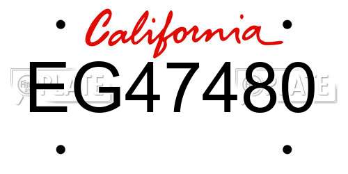 EG47480 California License Plate
