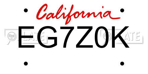 EG7Z0K California License Plate