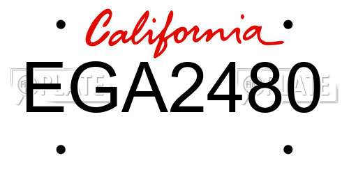 EGA2480 California License Plate