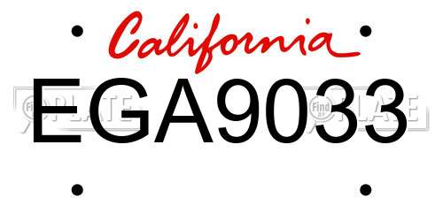 EGA9033 California License Plate