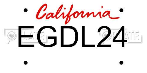 EGDL24 California License Plate