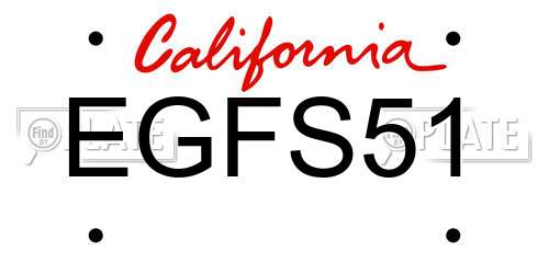 EGFS51 California License Plate