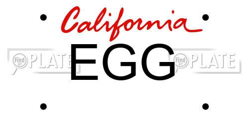 EGG California License Plate