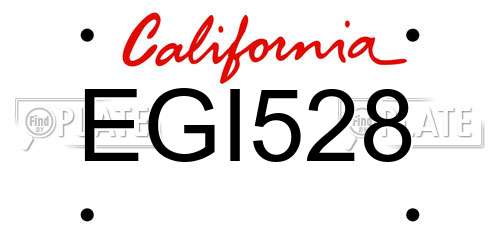 EGI528 California License Plate