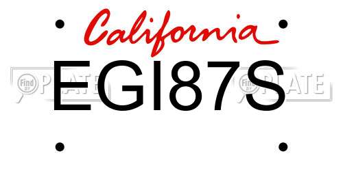 EGI87S California License Plate