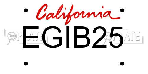 EGIB25 California License Plate