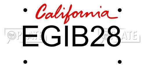 EGIB28 California License Plate