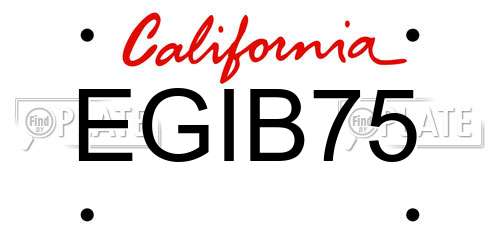 EGIB75 California License Plate