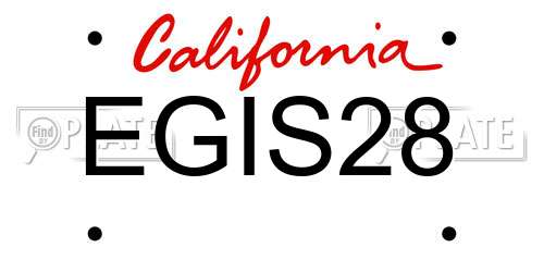 EGIS28 California License Plate