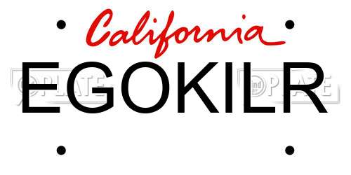 EGOKILR California License Plate