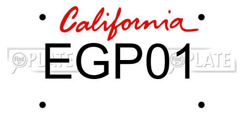 EGP01 California License Plate
