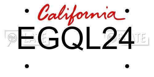 EGQL24 California License Plate