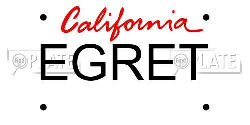 EGRET California License Plate