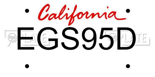 EGS95D California License Plate