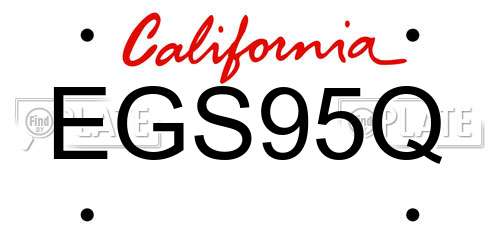 EGS95Q California License Plate