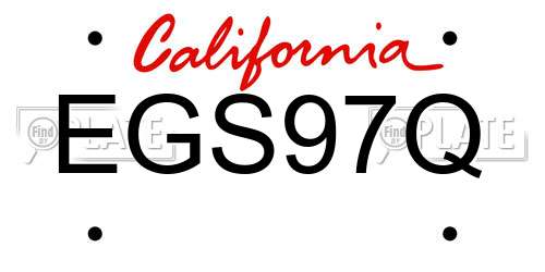 EGS97Q California License Plate