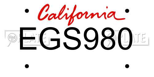 EGS980 California License Plate
