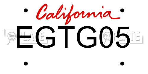 EGTG05 California License Plate