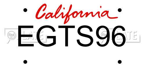 EGTS96 California License Plate